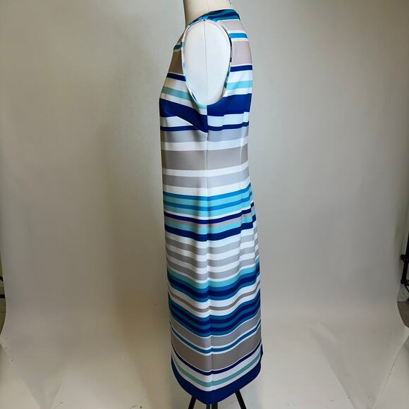 Calvin Klein Blue Striped Midi Dress - Picture 5 of 11